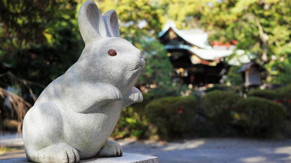 うさぎの神社に初詣サイクリング