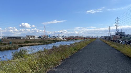 伊丹空港千里川土手までサイクリング