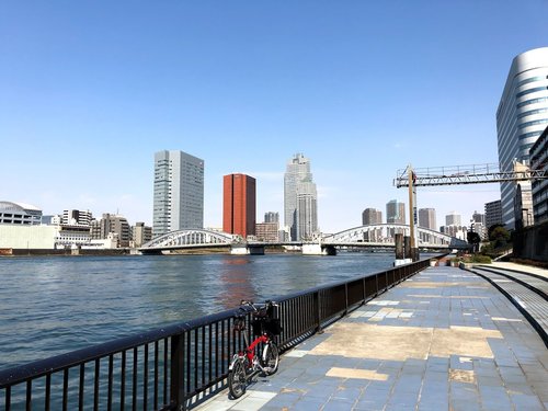 勝鬨橋と旧東海道サイクリングコース